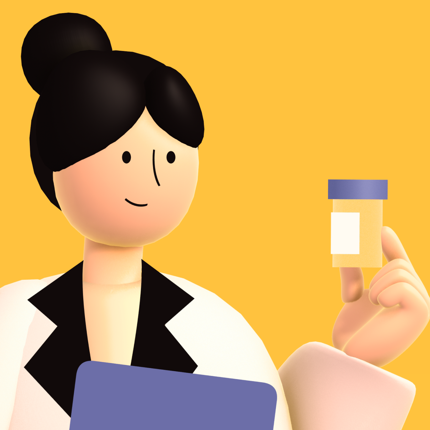 3D-rendered patient-facing brand character
